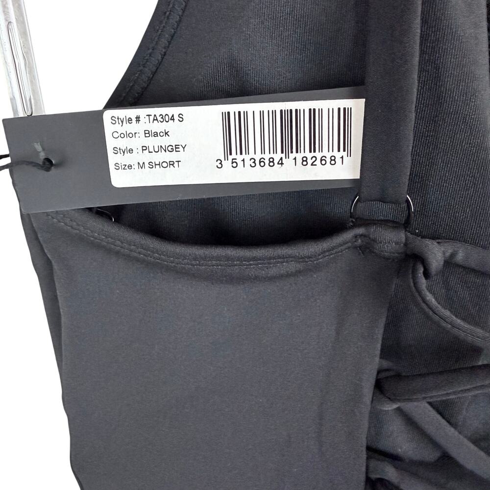 TA3 Plungey One Piece Swimsuit Shapewear Lace-Up Shelf Bra MED SHORT - Picture 3 of 7